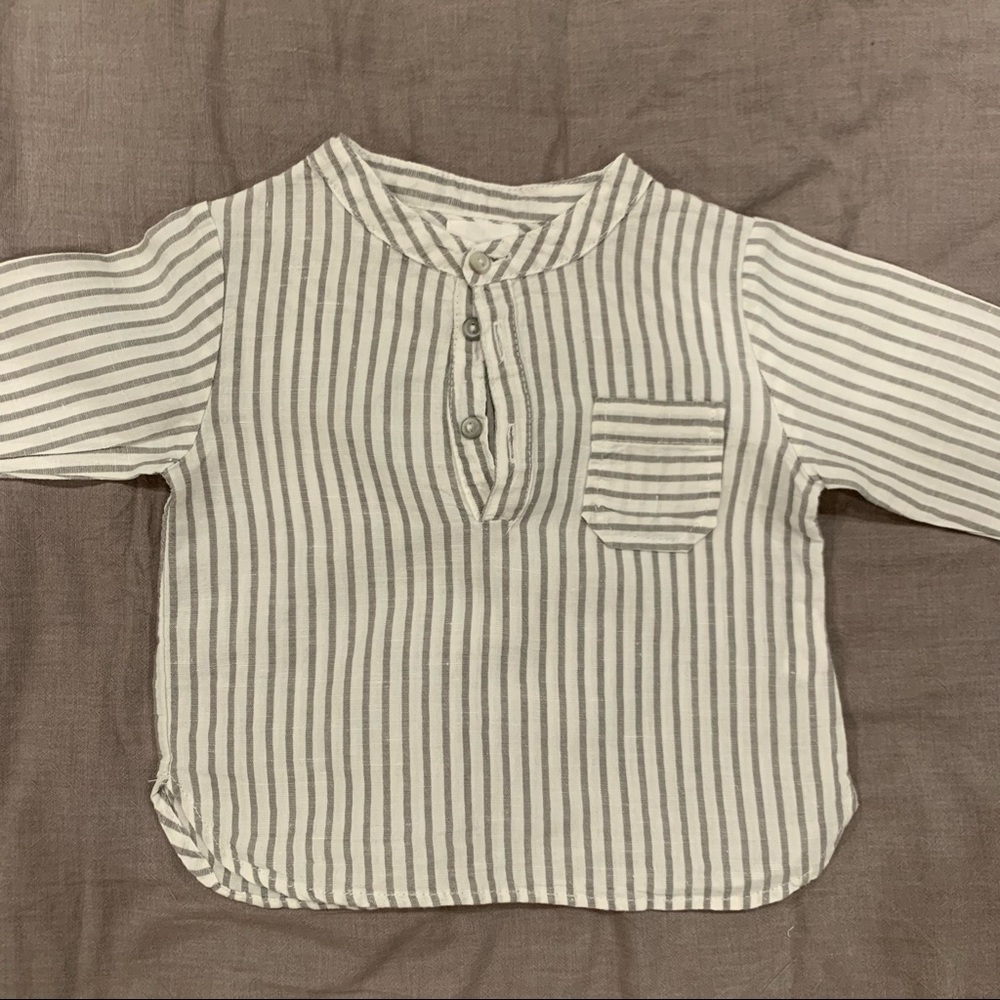 Buho Baby Linen Striped Shirt
